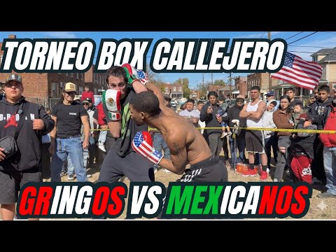 TORNEO CALLEJERO DE BOX EN USA 🇺🇸 NOQUEAN A GRINGO !