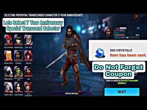 Lets Select 7th Anniversary Special Transcend Selector | Do Not Forget Coupon - Marvel Future Fight