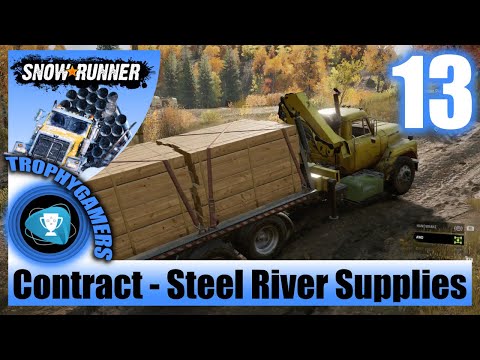 SnowRunner - Steel River Supplies Contract - Deliver Fuel Carrier Trailer Walkthrough Part 13