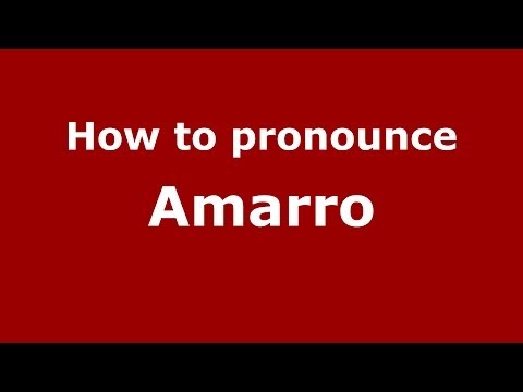 How to pronounce Amarro (Italian/Italy) - PronounceNames.com