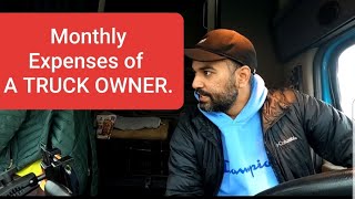 Monthly Expenses of a Truck Owner Operator.