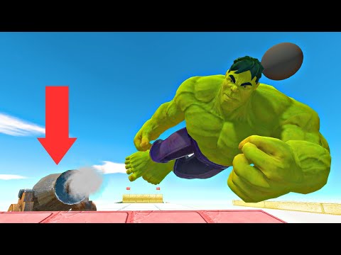 Superheroes Escapes Super Cannon - Animal Revolt Battle Simulator