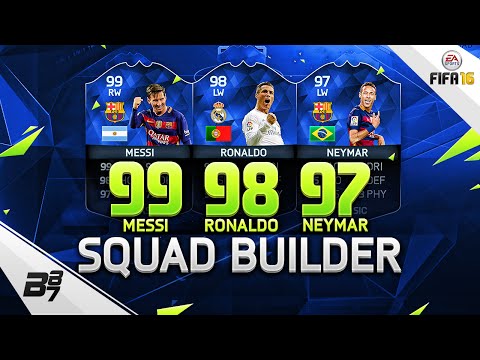 99 MESSI 98 RONALDO AND 97 NEYMAR TOTY SQUAD BUILDER | FIFA 16