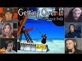 Gamers Reactions to Falling Down at "Danger of Falling" Sign | Getting Over It