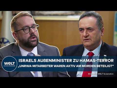 KRIEG GEGEN ISRAEL: UN-Verwicklung in Hamas-Terror - Außenminister Katz äußert sich I WELT Exklusiv