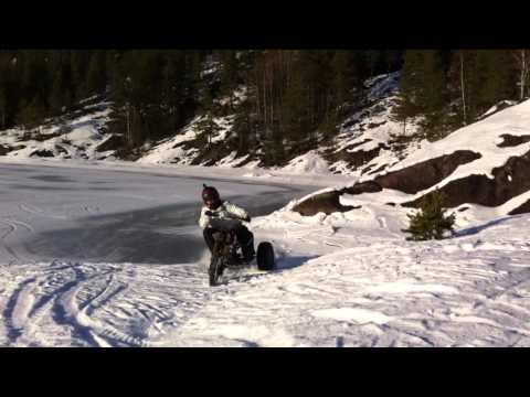 100$ motorized Drift Trike on ice and snow
