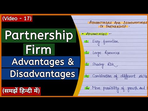 Advantage And Disadvantage Of Partnership Firm In Hindi | Business Organisation | Class 11 | BCOM |