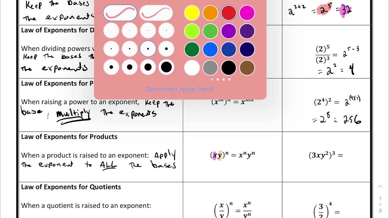 Unit 3 Lesson 1 - Exponent Laws - Part 1