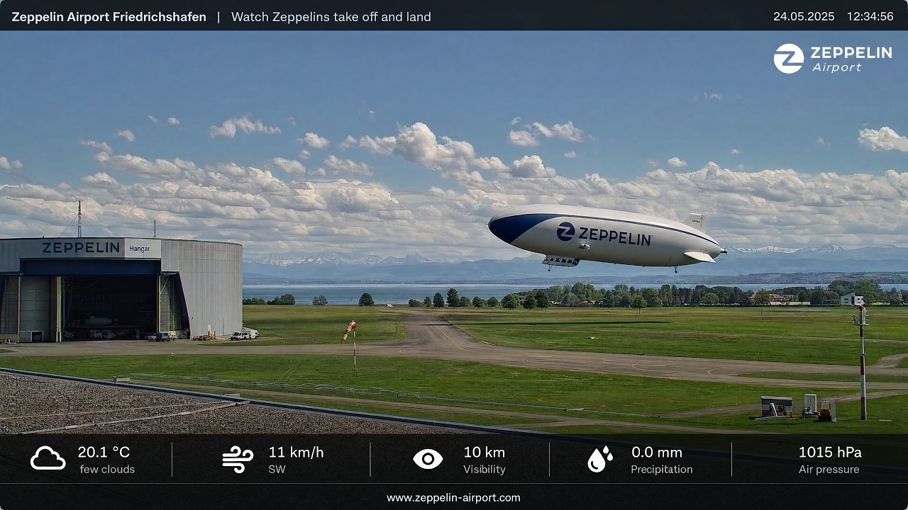 Live webcam view of Zeppelin Airship Takeoffs & Landings