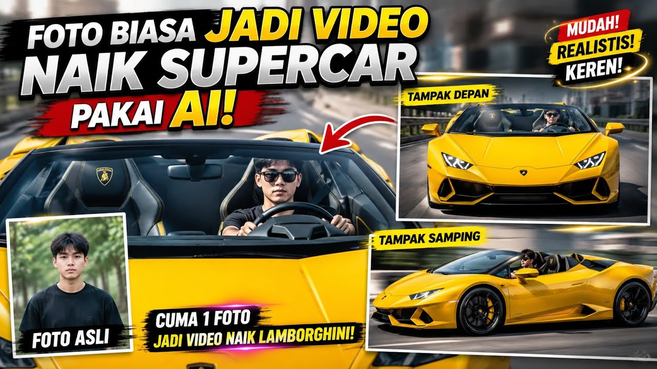 Cara Mengubah Foto Jadi Video Naik Supercar Pakai AI (Gratis & Mudah!)