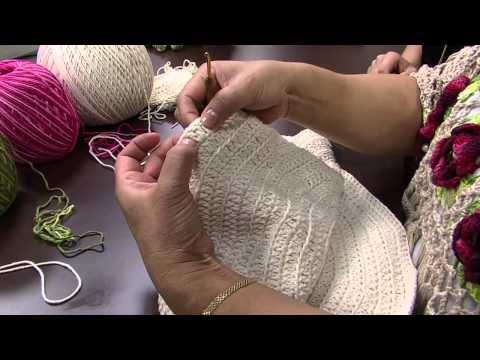 Mulher.com 10/11/2014 - Toalha de Croche Botões de Rosas por Cristina Luriko - Parte 1