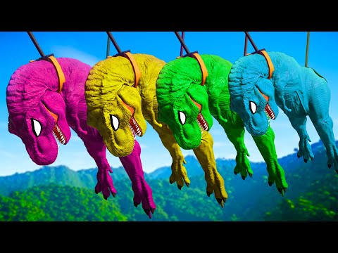 Tyrannosaurus Rex Color Pack & LVL 40 vs Spinosaurus, I-Rex, Indoraptor - Jurassic World Evolution