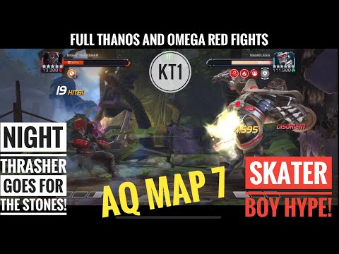 Night *Trasher* Vs Aq Map 7 Bosses - Full Thanos + Omega Red Fights!