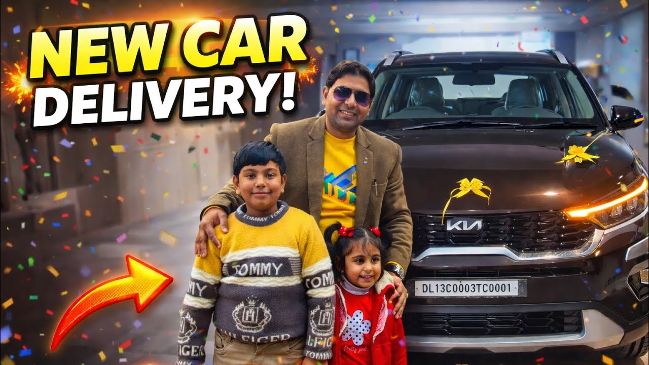 🚗 Kia Sonet New Car Delivery Day | Dream Comes True | Family Moments ❤️