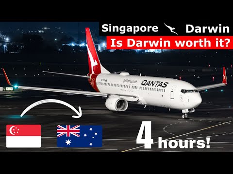 FLYING INTERNATIONALLY ON A 737! | Qantas 737 Economy | Singapore to Darwin | 4K Trip Report