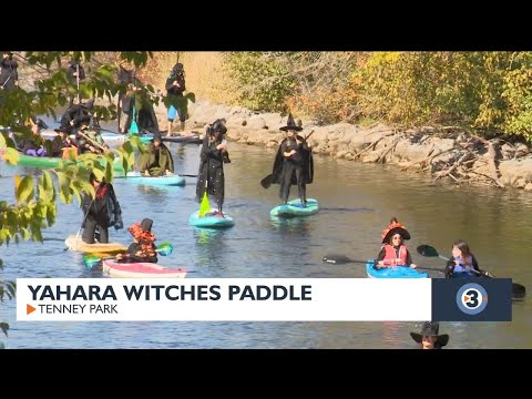 Yahara witches paddle at Tenney Park - YouTube