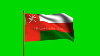 Oman National Flag | World Countries Flag Series | Green Screen Flag | Royalty Free Footages