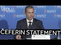 UEFA President Aleksander Čeferin: 'Society stands united against closed Super League'