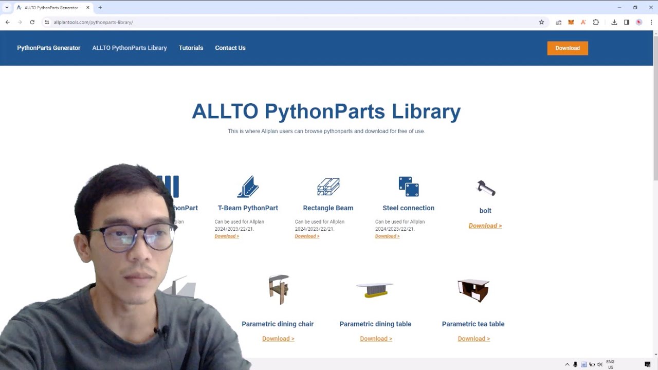 Downloading ALLTO pythonparts library and ready to use!
