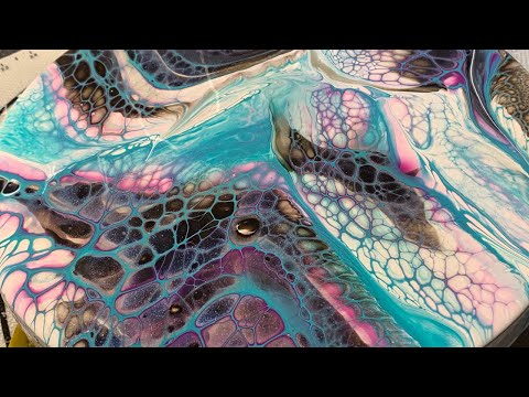 #114 Sparkly Water Works Palette Knife Swipe | Acrylic Pour Painting | Fluid Art