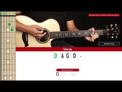 Bad Moon Rising Guitar Cover Creedence Clearwater Revival 🎸|Tabs + Chords|