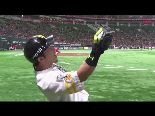 【2回裏】ホークス・松田が低めをうまく捉えた逆転3ランで久しぶりの熱男〜!! 2018/3/23 H-C