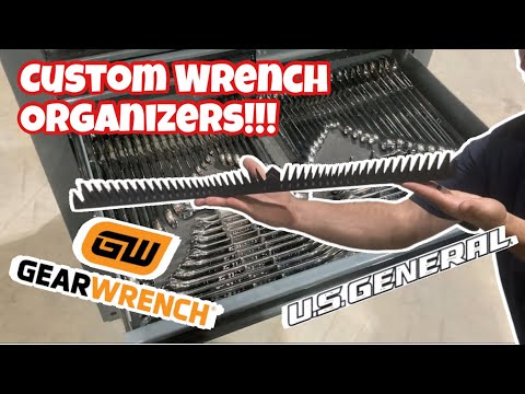 Plasma Cut Wrench Organizers for our US General Tool Box and Gearwrench Tools!
