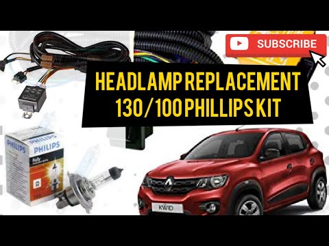 Kwid headlamp replace with 130/100 Philips bulb with Philips rally kit