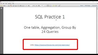 | Database Course | - | Revision on Basic SQL Select Statements | - | Part 1/3 | 
