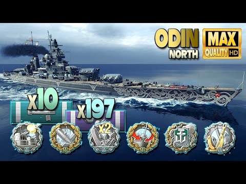 Battleship Odin: 268k on map North - World of Warships