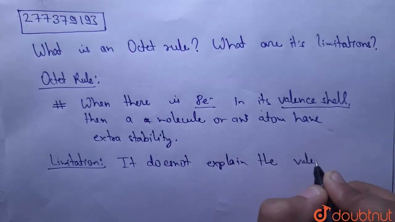 What is an Octet rule? What are its limitations? | CLASS 10 | CHEMICAL BONDING AND MOLECULAR STR...