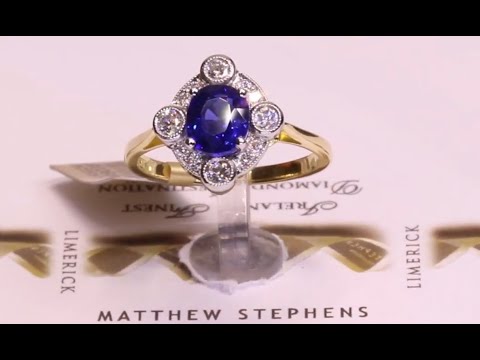 #68777 | T1.49ct/C0.34ct | Oval Sapphire & Old Cut Diamond Ring | Set in 18ct Yellow Gold