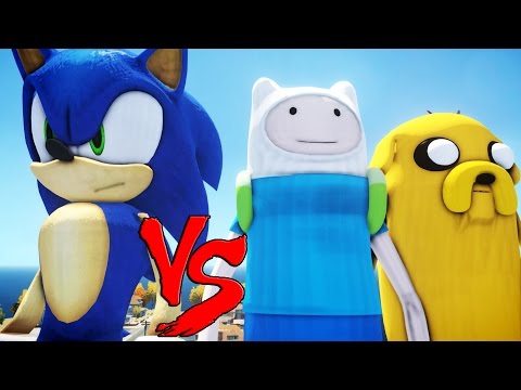 SONIC VS FINN & JAKE - GREAT BATTLE