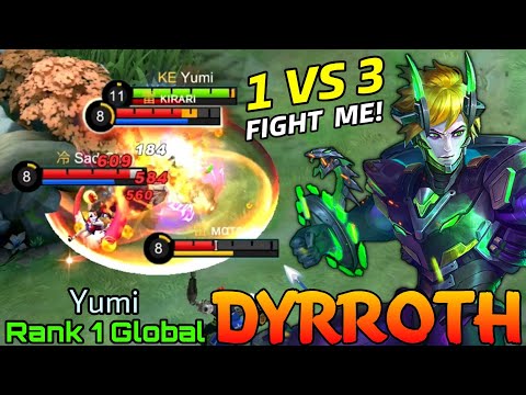 HyperCarry Dyrroth with Hybrid Build! - Top 1 Global Dyrroth by Yumi - Mobile Legends