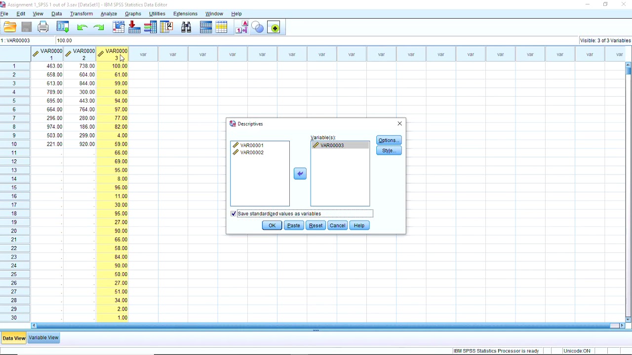 Manual and Software Assignment 1 SPSS Portion