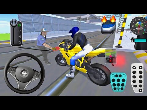 Yellow Brand New Bike Vs Bullet Train 3d Driving Class android game play video || Car Game #cargame