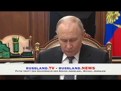Putin trifft den Gouverneur der Region Jaroslawl, Michail Jewrajew