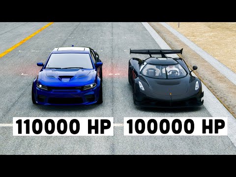 100000 HP Koenigsegg Black Devil vs 110000 HP Dodge Charger SRT Widebody at Special Stage Route X