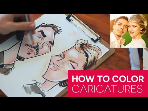 How To Draw Caricatures - Coloring with Markers and...