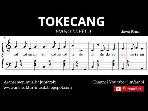 notasi balok tokecang - piano grade 3 - lagu daerah jawa barat - instrumental