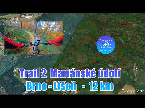 Elektrokolo - cyklotrasa Trail č.2, Mariánské údolí, Brno - Líšeň