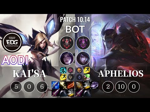 EDG Aodi Kai'Sa vs Aphelios Bot - KR Patch 10.14