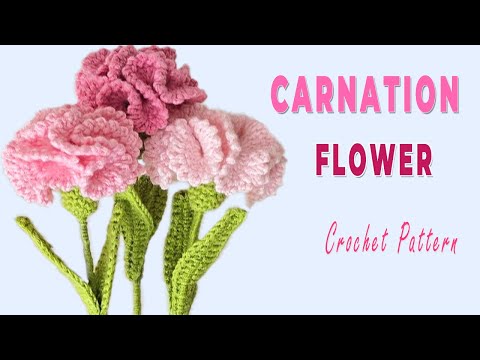 🌸 Crochet Carnation Bouquet – Perfect DIY Gift for Flower Lovers!