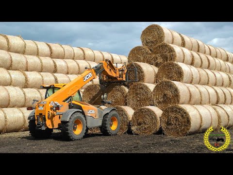 Stroh - Ernte auf Rügen / Pressen / Laden / Stapeln / Fendt / Weidemann / JCB / McHale Fusion Vario
