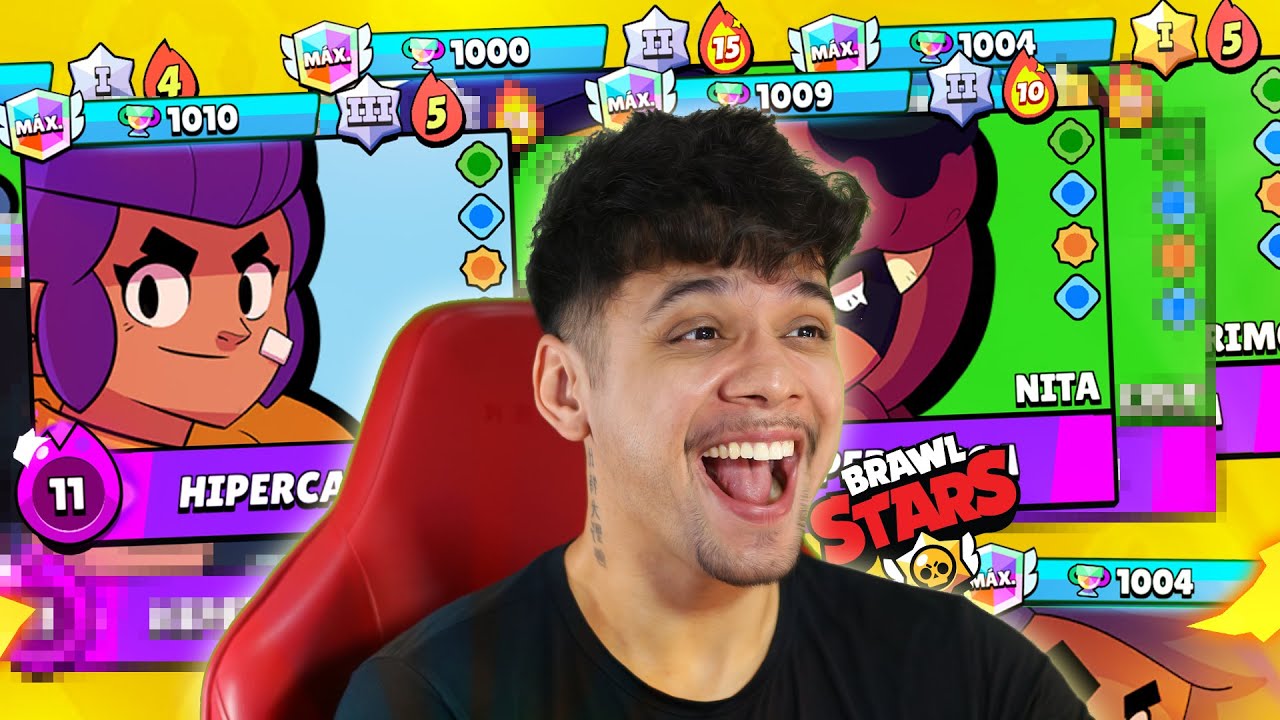 PIT RUMO ao TOP 1 🏆 10 BRAWLERS mil TROFÉUS em 1 VIDEO 😎