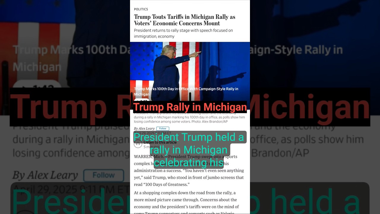 Trump Touts Tariffs in Michigan Rally as Voters’ Economic Concerns Mount