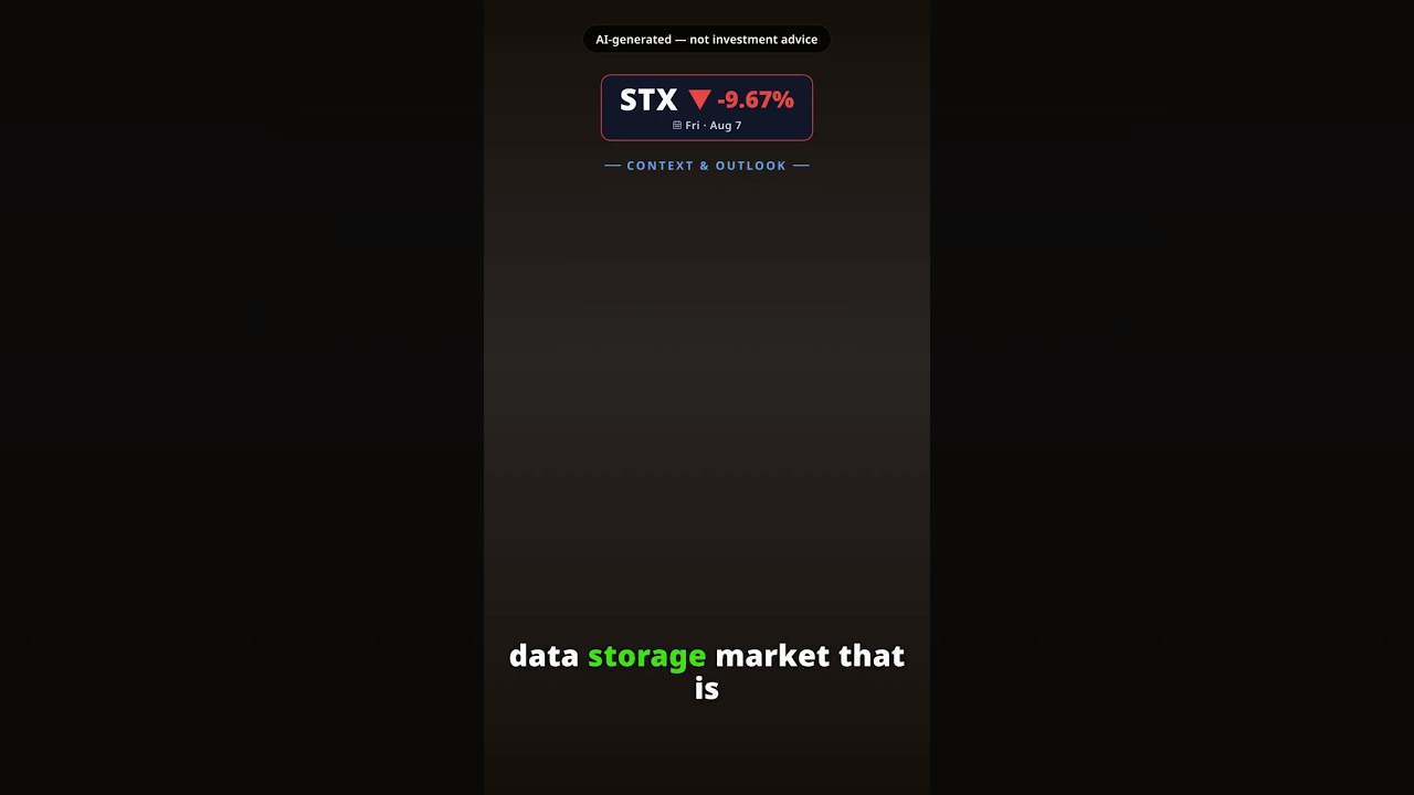 Why Is Seagate Technology Stock Sinking Today? STX -9.67% (Aug 7)