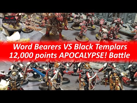 Apocalypse 9th Edition Black Templars VS Wordbearers 12,000 pts a side Warhammer 40k Battle report