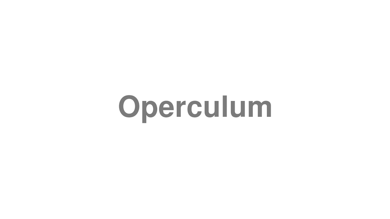 How to Pronounce Operculum