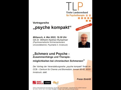 OA Dr. Wilhelm Kantner-Rumplmair: Schmerz und Psyche - Zusammenhänge und Therapiemöglichkeiten